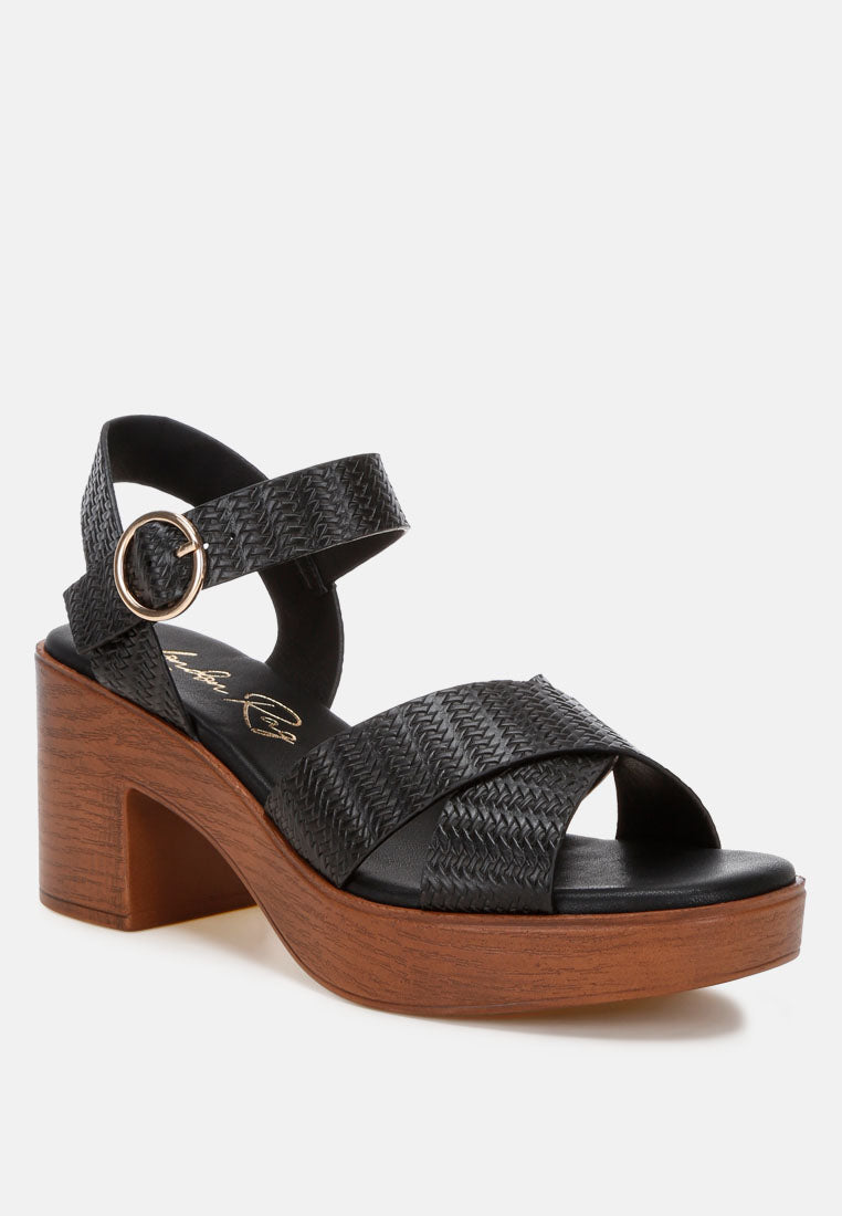 Platform Block Heel Sandals by Mode-2