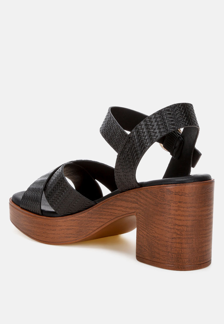 Platform Block Heel Sandals by Mode-1
