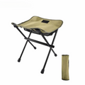Portable folding camping stool in green Oxford cloth with aluminium frame and storage bag