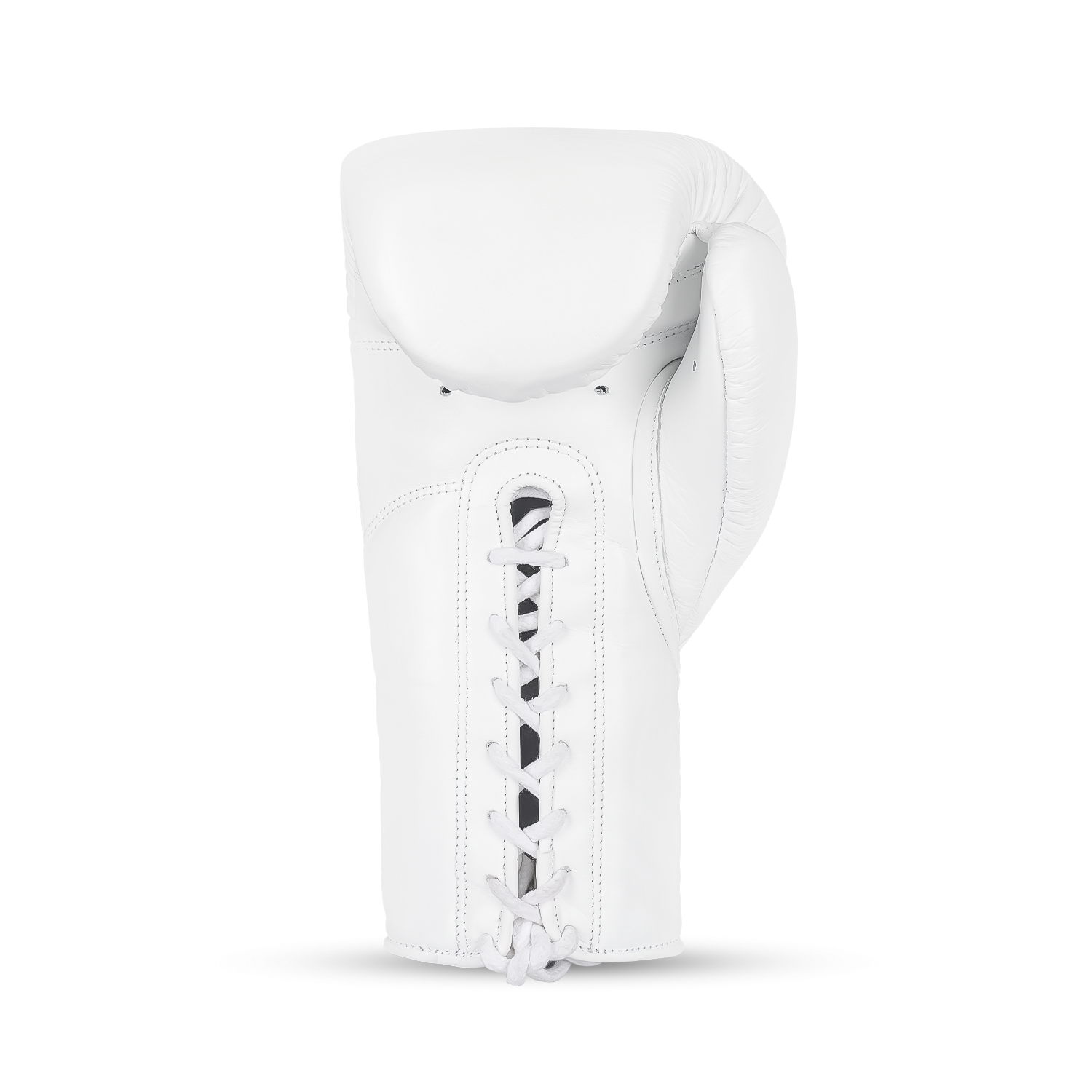 Elite Pro 2.0 lace-up boxing gloves in white and grey premium cowhide leather — view 4