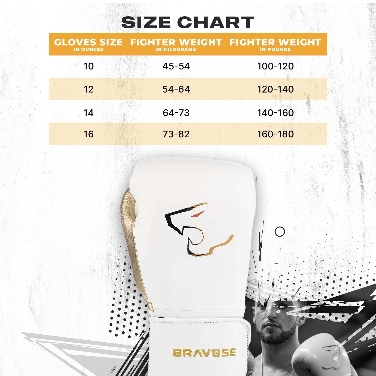 White and gold cowhide leather boxing gloves with secure velcro fastening straps and reinforced protective cuffs — view 5