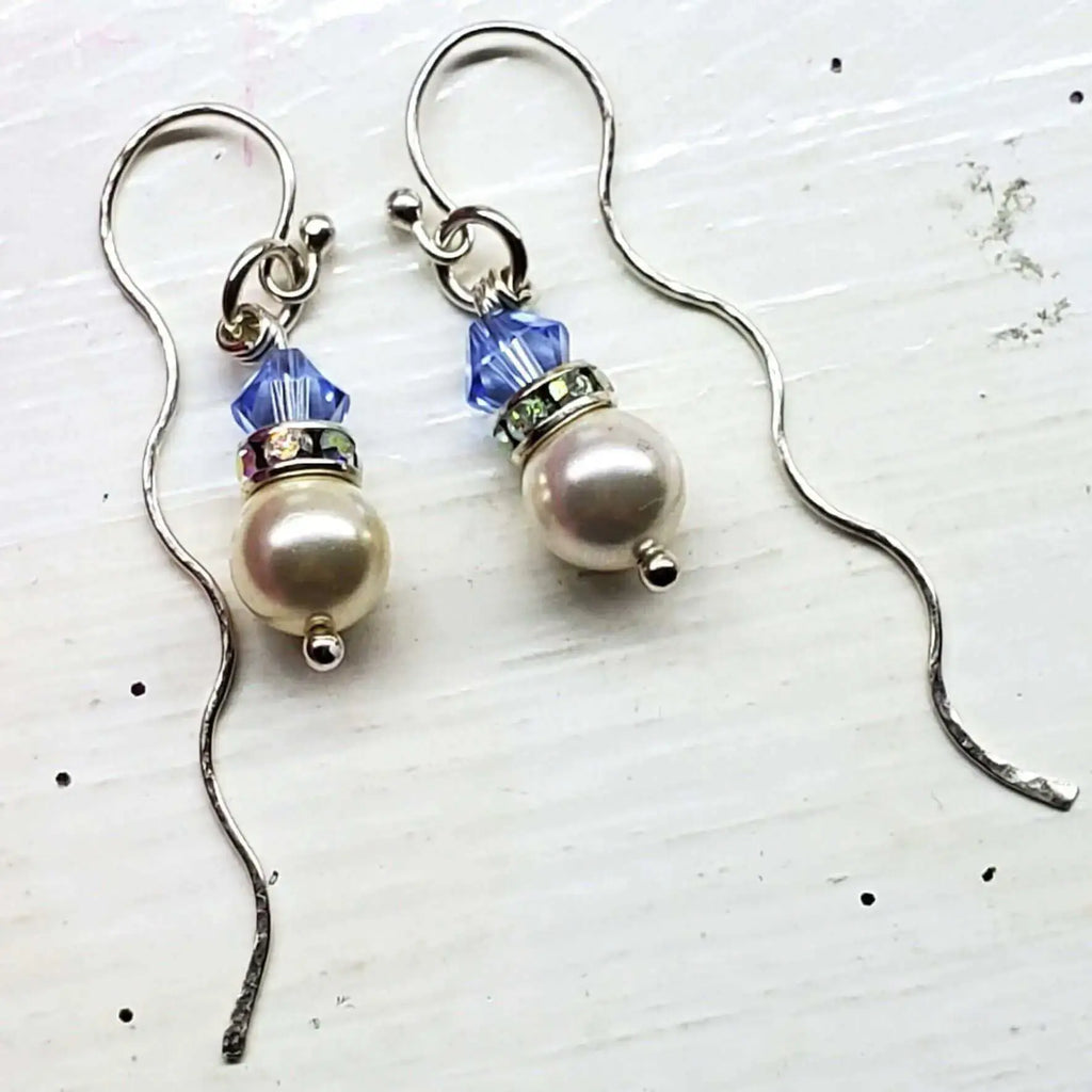 Innovative 925 Silver Swarovski Crystal Pearl Ear Threaders-3