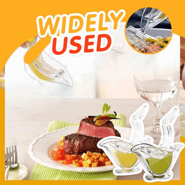 Elegant bird-shaped clear acrylic manual lemon squeezer for fresh citrus juice preparation. — view 2