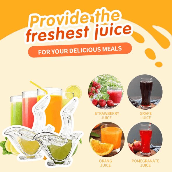 Elegant bird-shaped clear acrylic manual lemon squeezer for fresh citrus juice preparation. — view 5