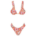 Ruched Coco Brazil two-piece bikini set with tri-bead details and gold shell tassels
