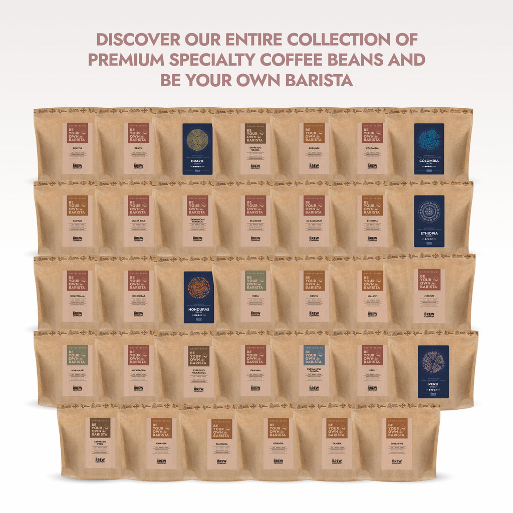 333g Brazil specialty coffee beans in premium packaging surrounded by freshly roasted whole beans — view 4