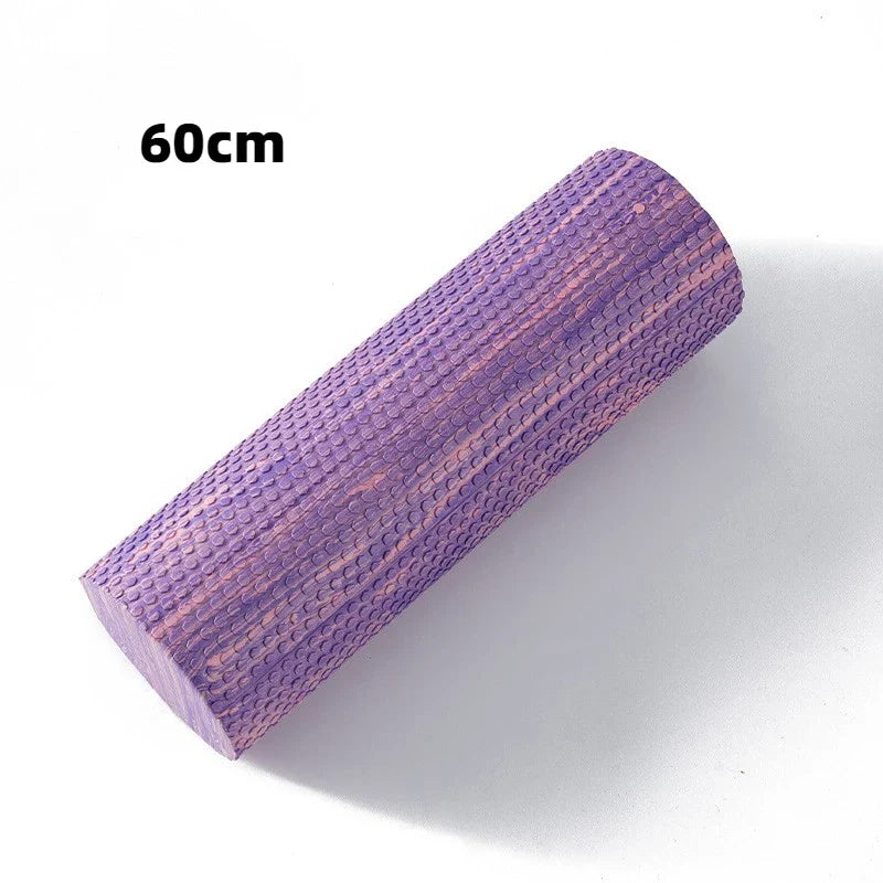 Purple pink 60cm Eva foam roller for muscle recovery yoga and deep tissue massage — view 5