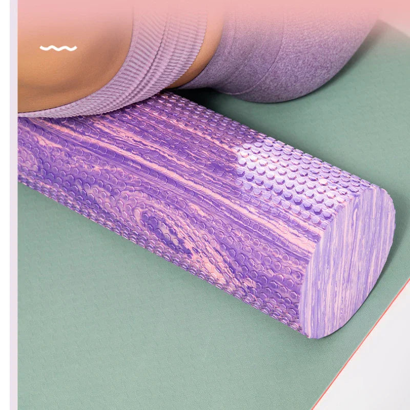 Purple pink 60cm Eva foam roller for muscle recovery yoga and deep tissue massage — view 3
