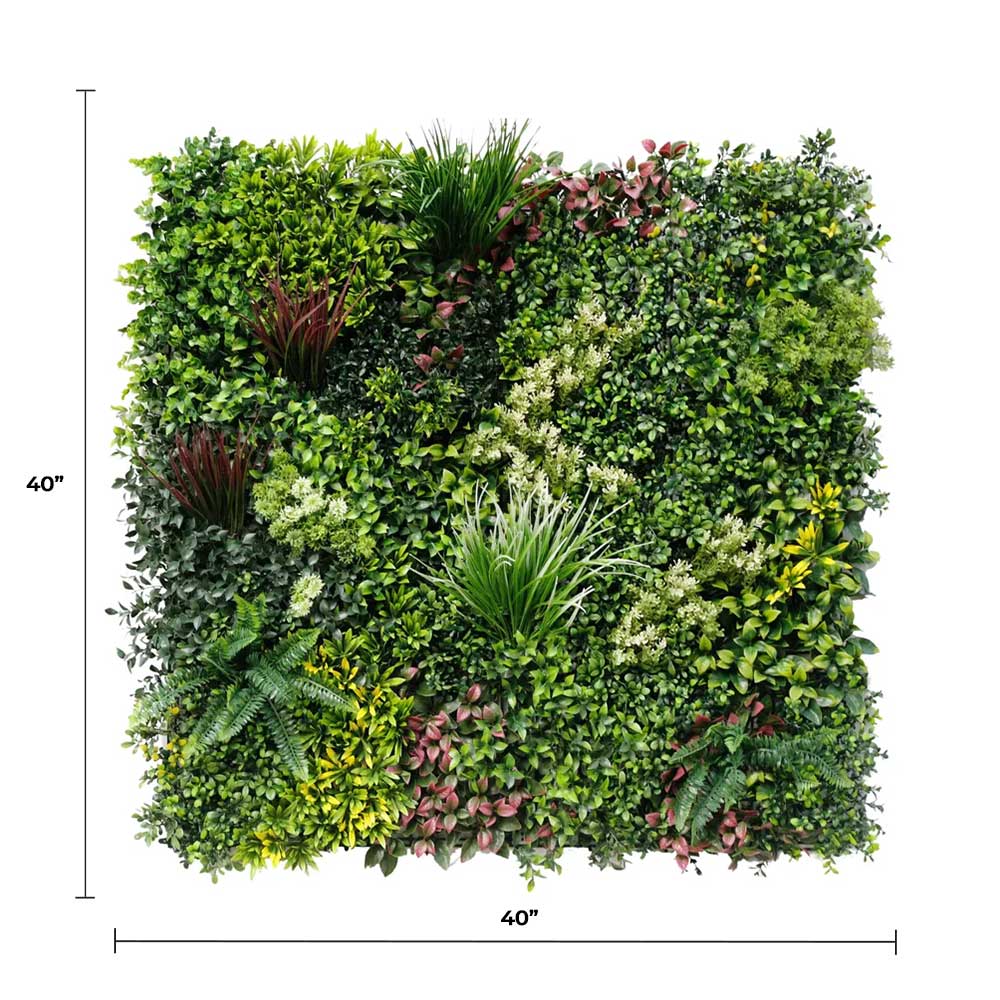 Evergreen Triptych Artificial Vertical Garden Green Wall Panel Set of 3 Seamless Panels 33 SQ FT – UV Resistant – Commercial Grade-1