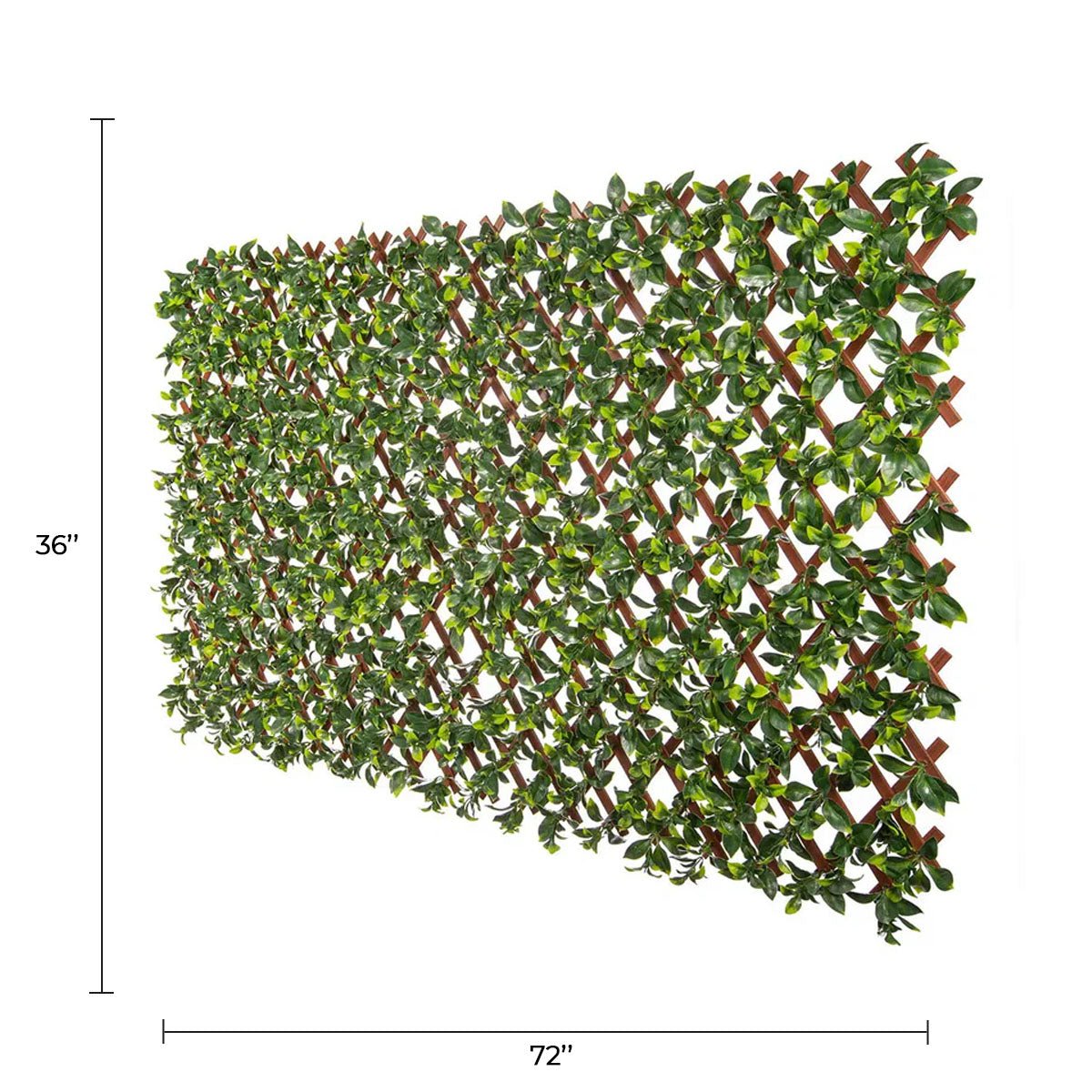 Expandable artificial jasmine trellis privacy screen featuring lifelike green foliage on a diamond lattice. — view 2