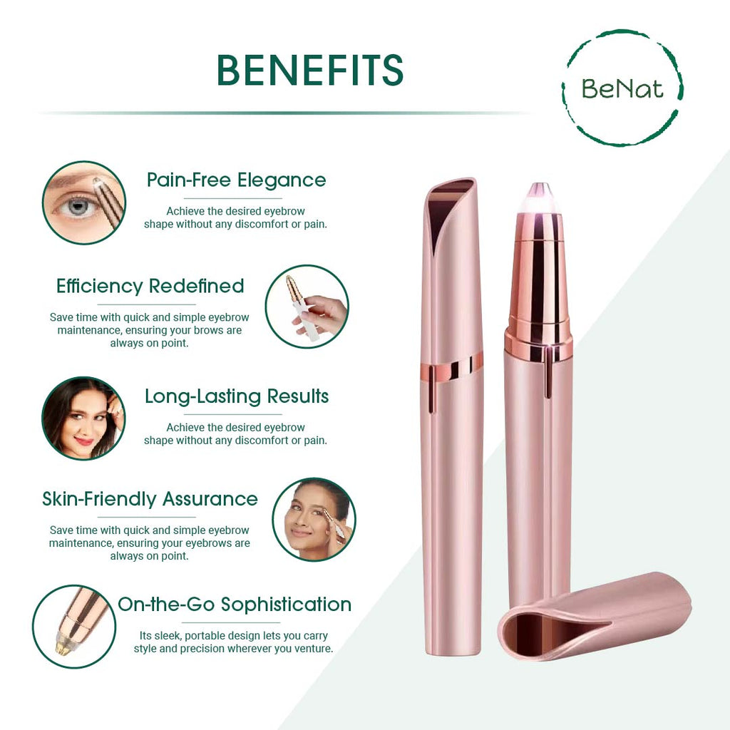 Rechargeable effortless beauty kit featuring facial hair remover, eyebrow trimmer, and heated eyelash curler. — view 5