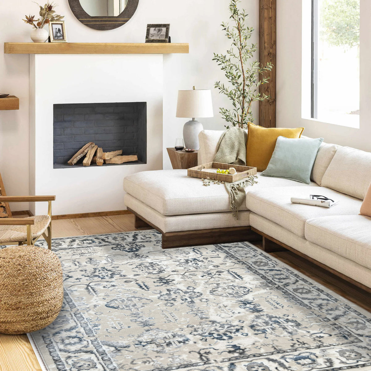 ROY's Home High&Low Area Rugs, Silver and Dark Shiny Effect-4
