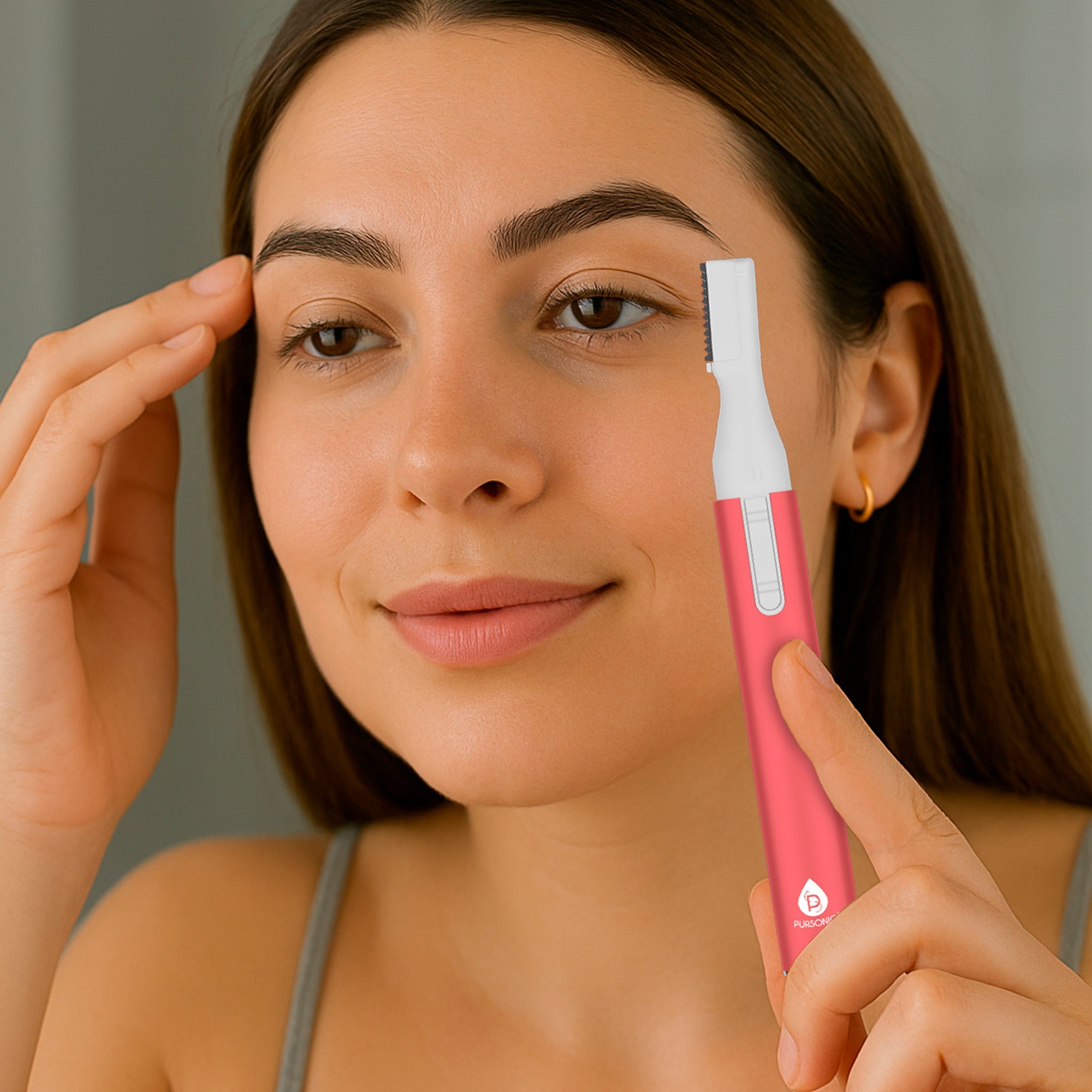 White Pursonic precision beauty duo electric facial shaver and eyebrow styling trimmer kit with comb attachments — view 4