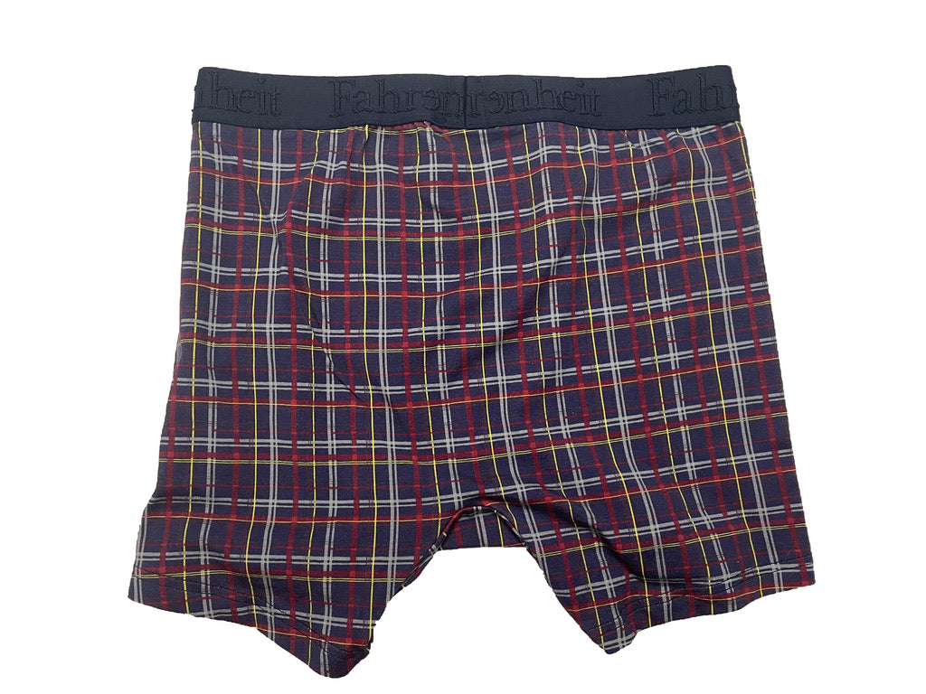 Newman blue plaid boxer briefs with smooth stretch waistband and raised brand logo details — view 4
