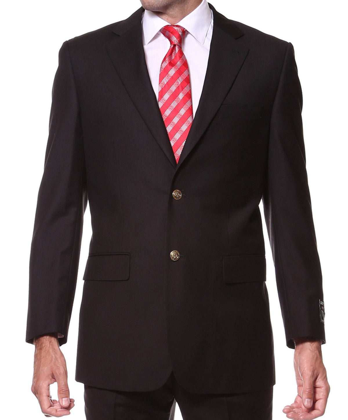 Black Gold Button Regular Fit Blazer-0