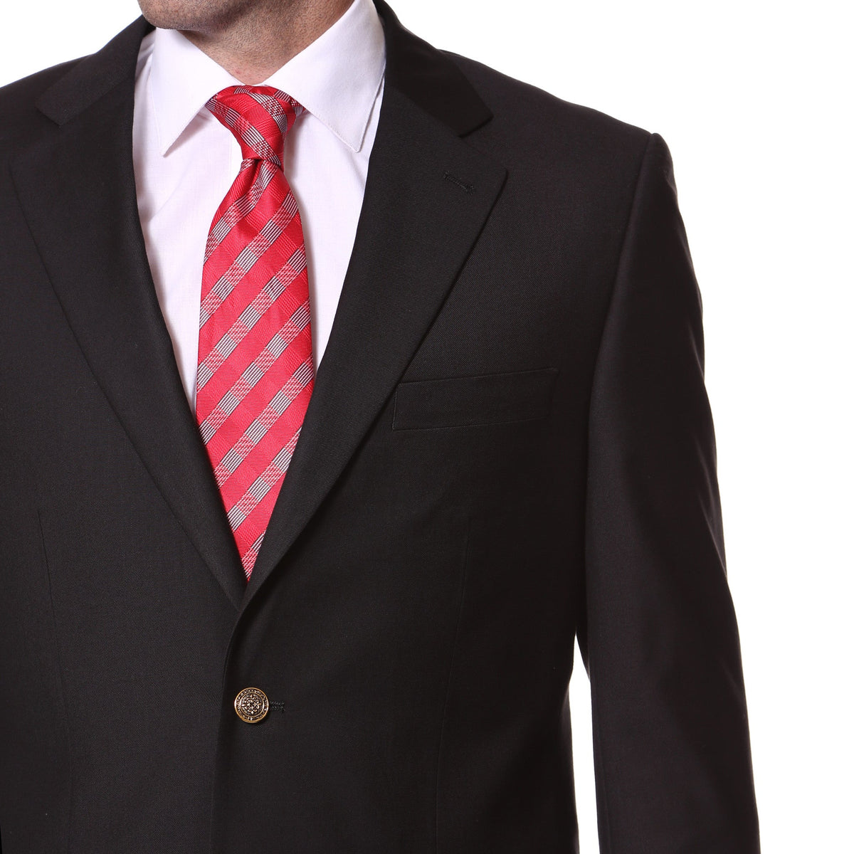 Black Gold Button Regular Fit Blazer-3