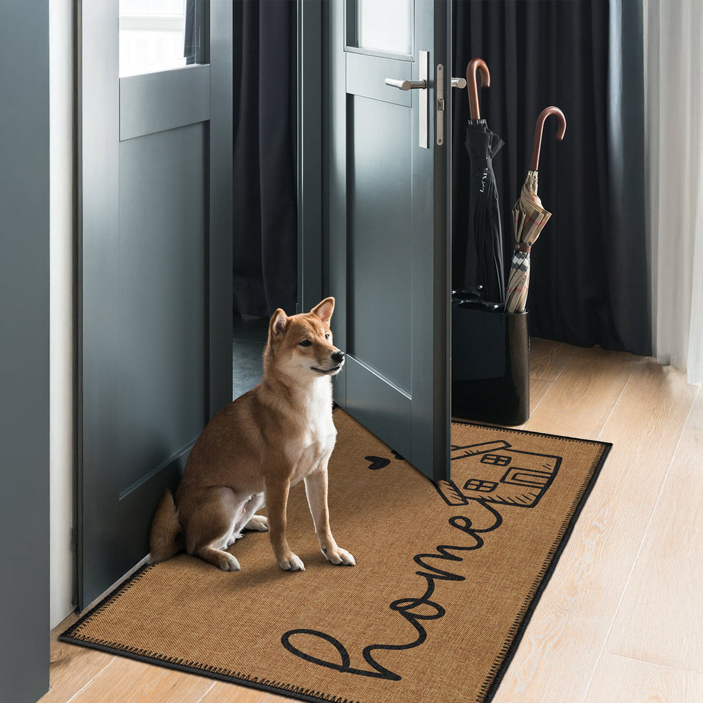 Koussi washable vintage boho cotton doormat with non slip base and chenille woven surface — view 2
