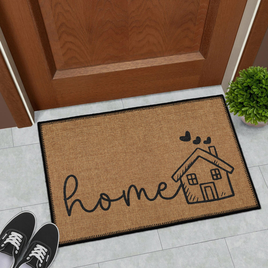 Koussi washable vintage boho cotton doormat with non slip base and chenille woven surface — view 3