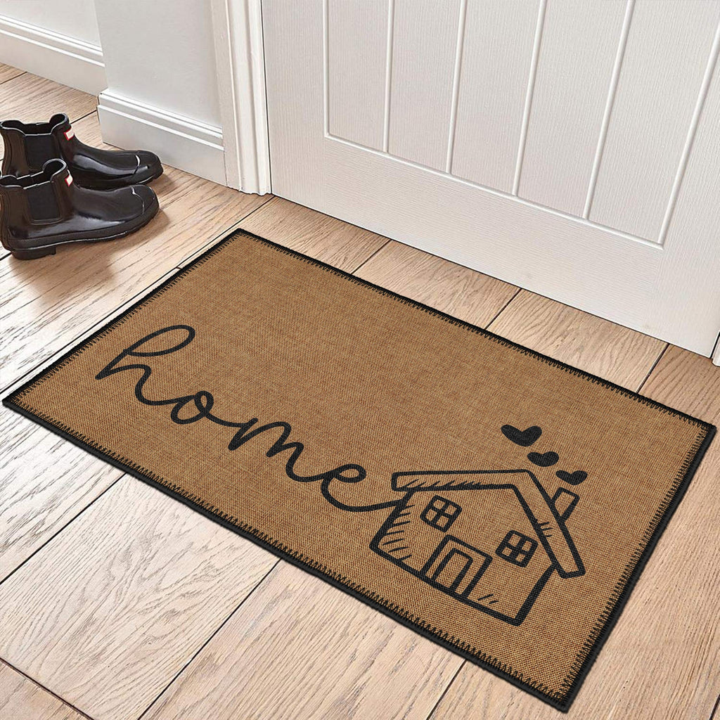 Koussi washable vintage boho cotton doormat with non slip base and chenille woven surface — view 4