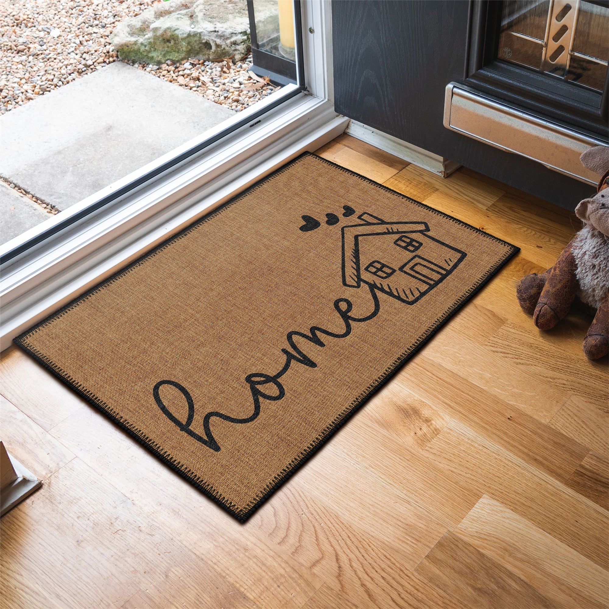 Koussi washable vintage boho cotton doormat with non slip base and chenille woven surface — view 5