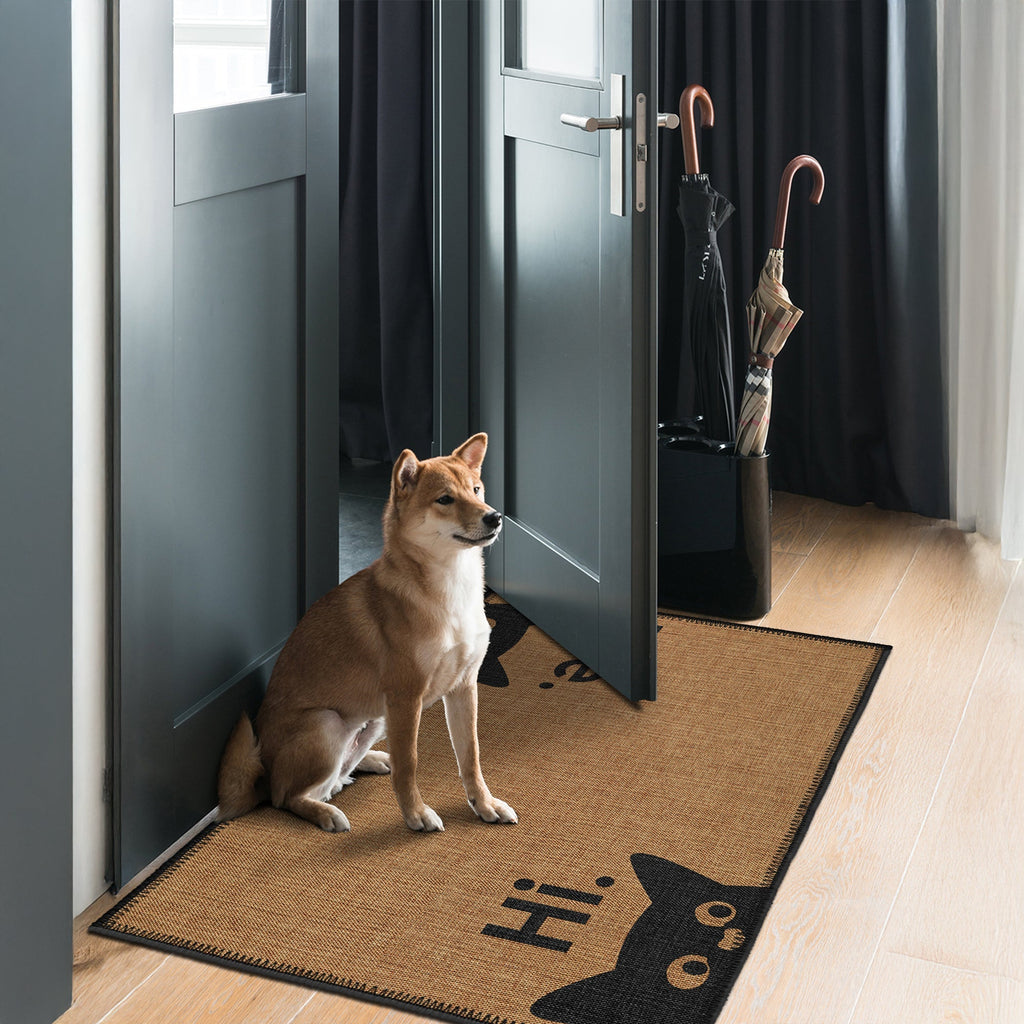 Karisimbi vintage boho doormat featuring a woven chenille surface and non-slip cotton base — view 2