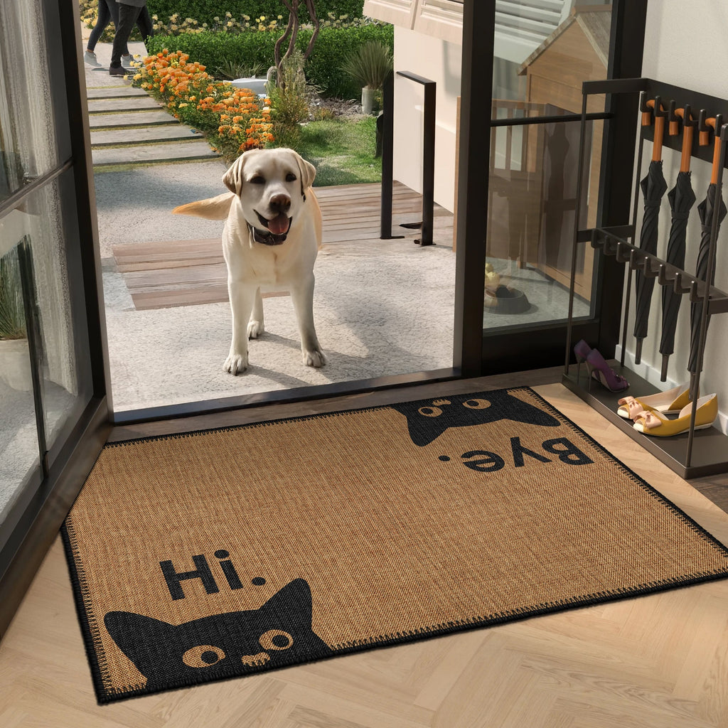 Karisimbi vintage boho doormat featuring a woven chenille surface and non-slip cotton base — view 3