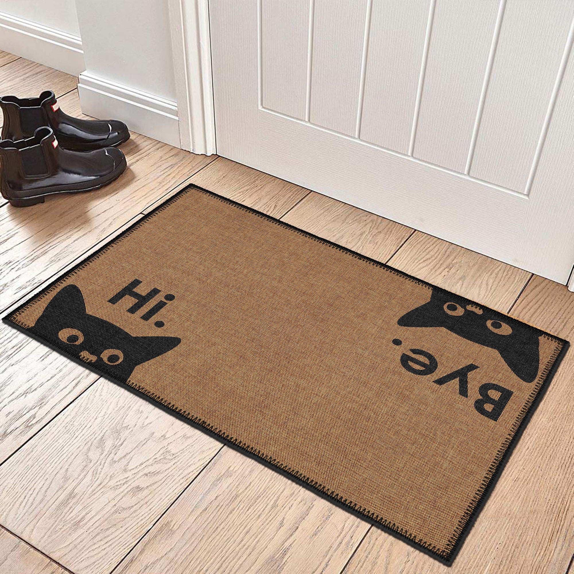 Karisimbi vintage boho doormat featuring a woven chenille surface and non-slip cotton base — view 4