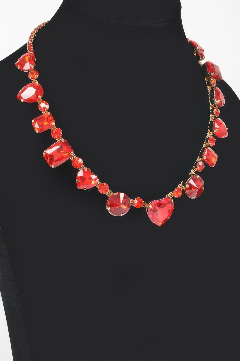 Elegant stone-encrusted necklace and matching post-back earrings jewelry set for formal wear and bridal occasions — view 2