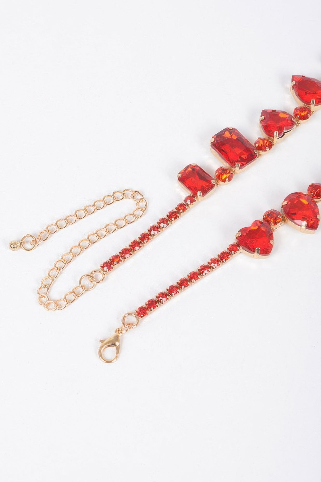 Elegant stone-encrusted necklace and matching post-back earrings jewelry set for formal wear and bridal occasions — view 4