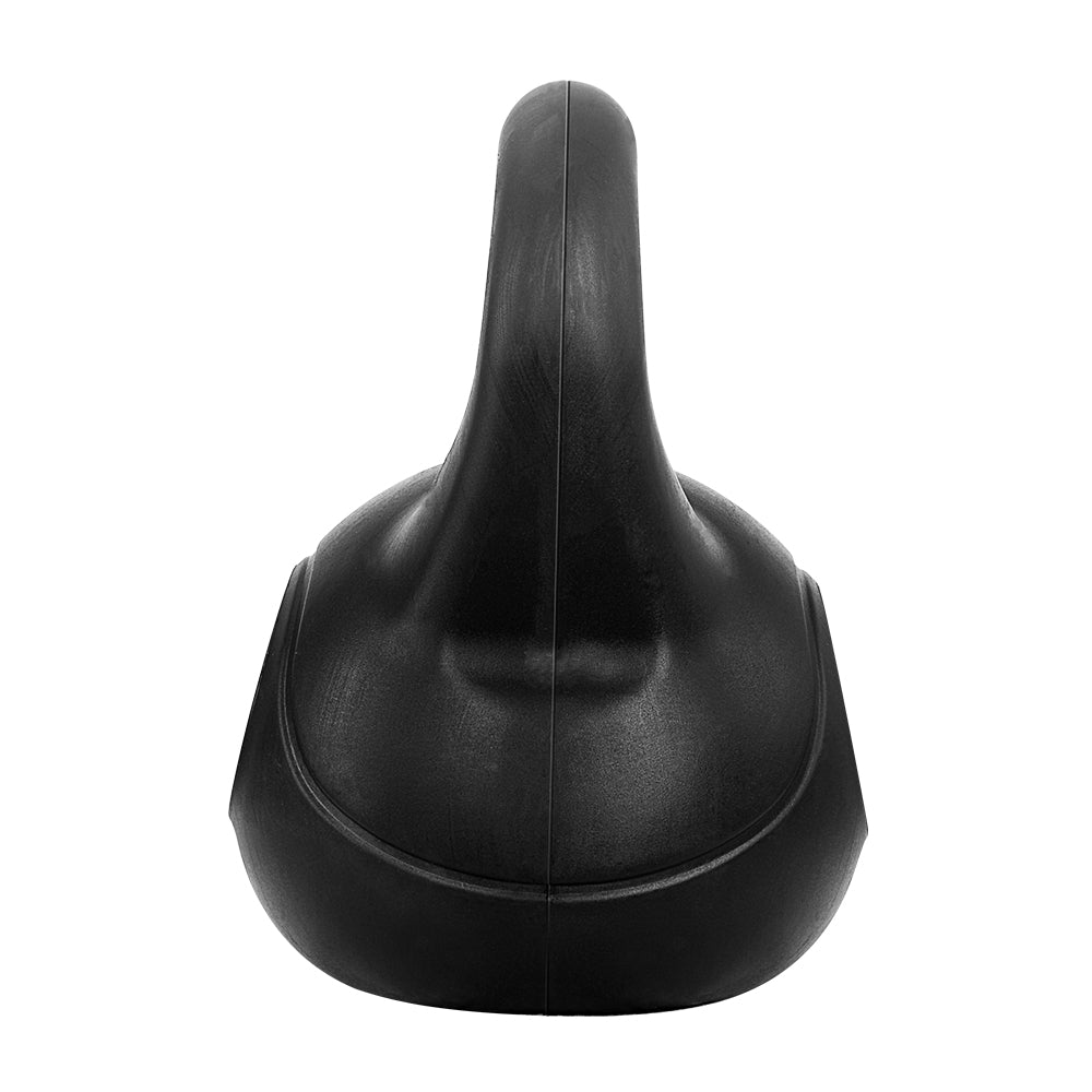 Black 12kg kettlebell for home gym strength training with oversized anti-slip handle and stable base — view 4
