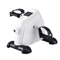 White Everfit mini under desk exercise bike with wide pedals and digital display monitor