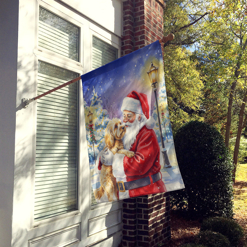 Cockapoo with Santa Claus House Flag-1