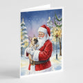 French Bulldog with Santa Claus Greeting Cards Pack of 8-0