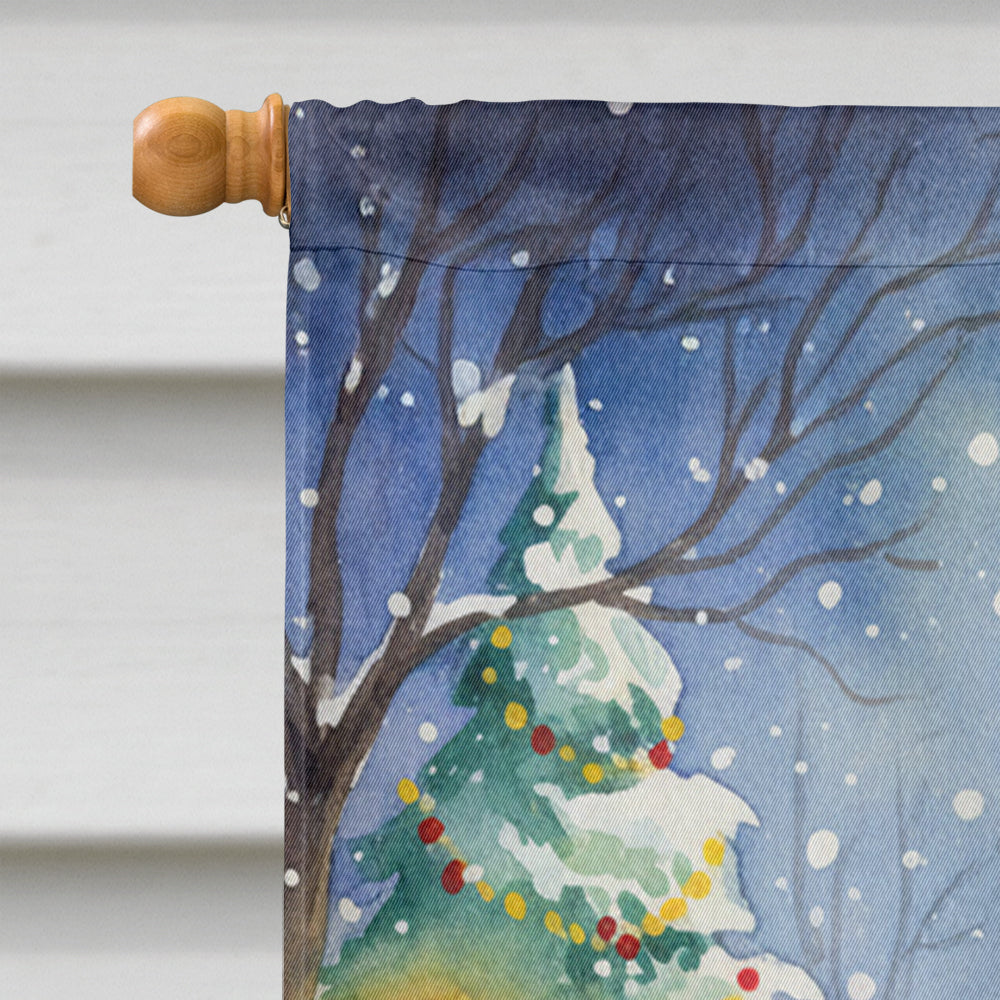 Pomeranian with Santa Claus House Flag-2