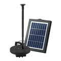 Black solar powered submersible water fountain pump for bird baths and outdoor and outdoor ponds