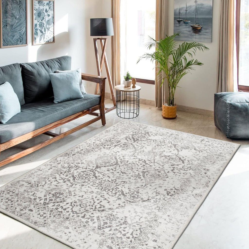 Dachstein vintage boho area rug featuring a low pile cotton surface and non slip base — view 2