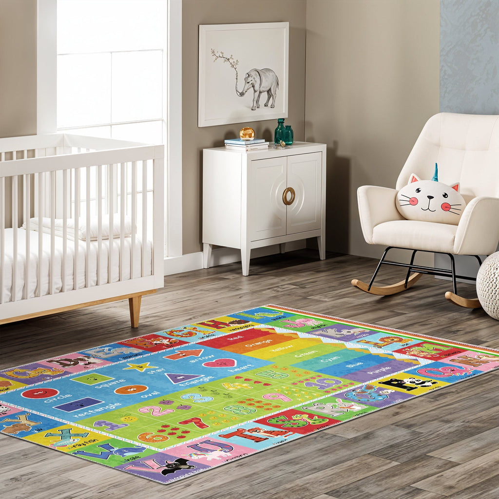 Vintage boho low pile cotton area rug with classic retro pattern for living spaces — view 4