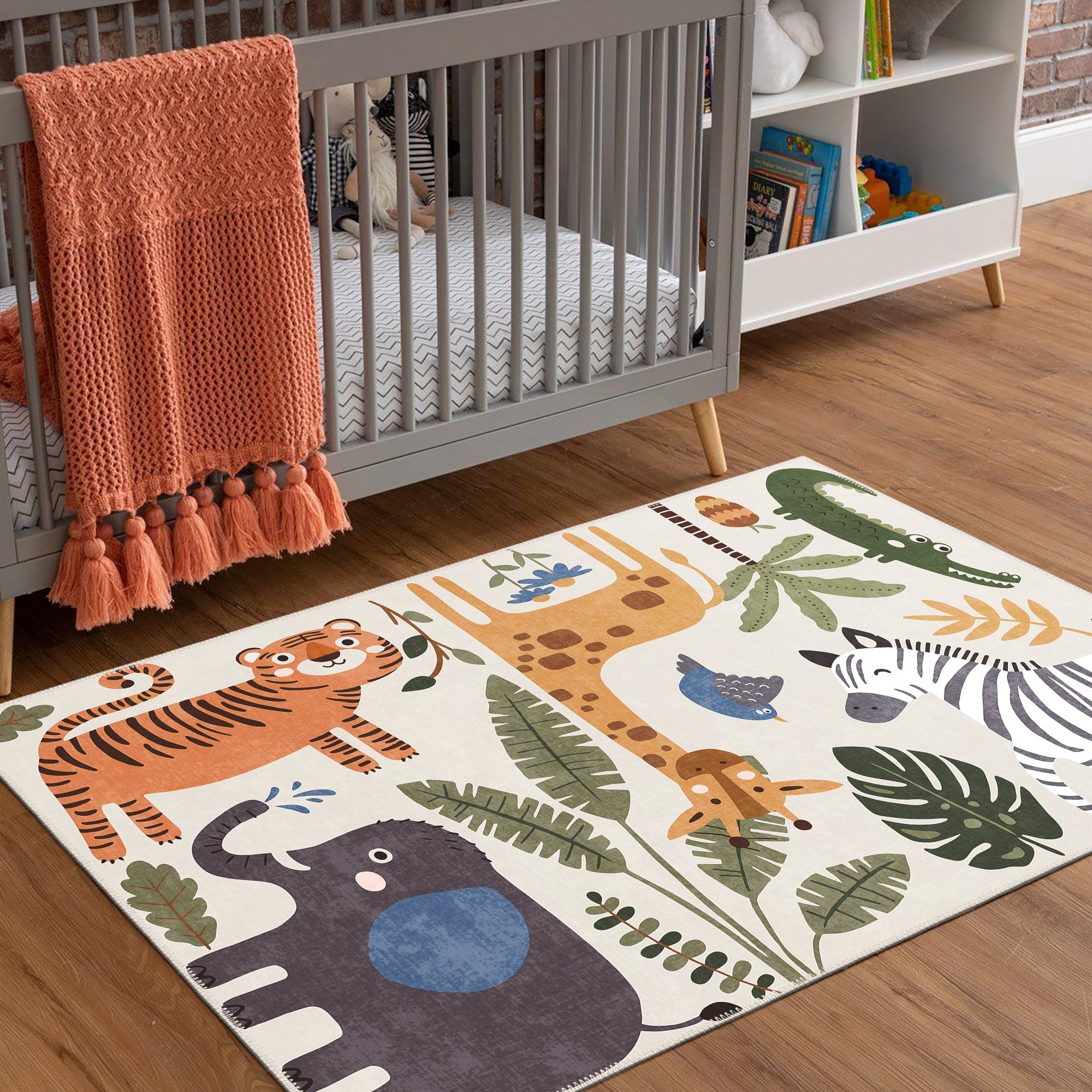 Mauna vintage boho area rug with cotton kilim base and soft textured chenille surface — view 2