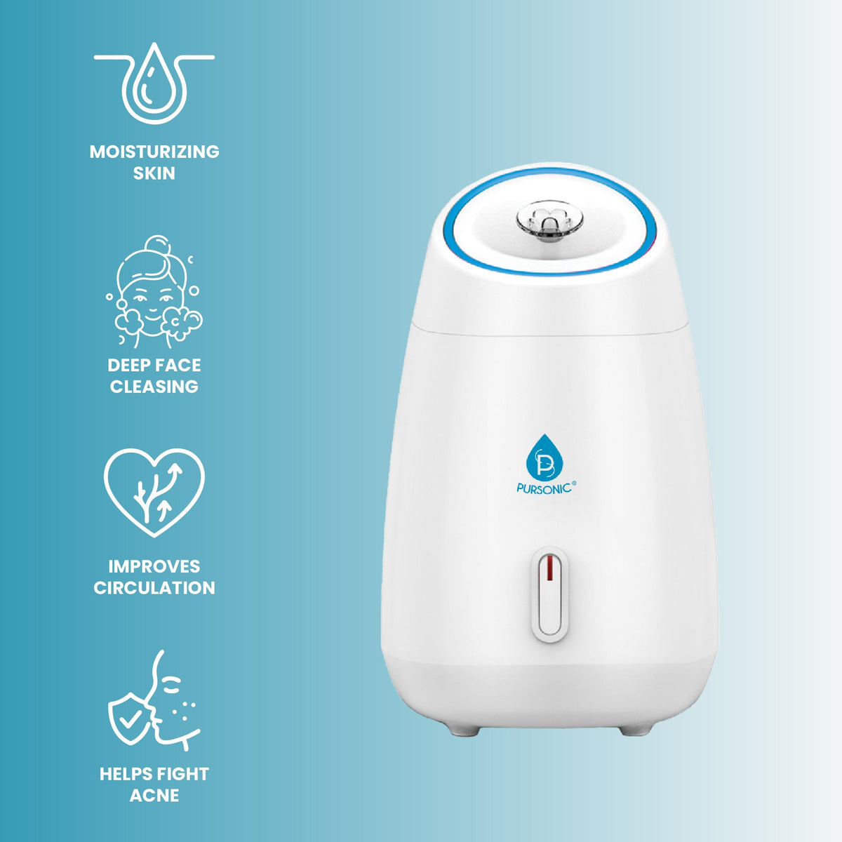 Glow & Renew Skincare Bundle: Facial Steamer, 7-in-1 LED Light Therapy Device & Vitamin C 20% Serum-1