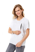 Zip Up Maternity/Nursing T-Shirt-5