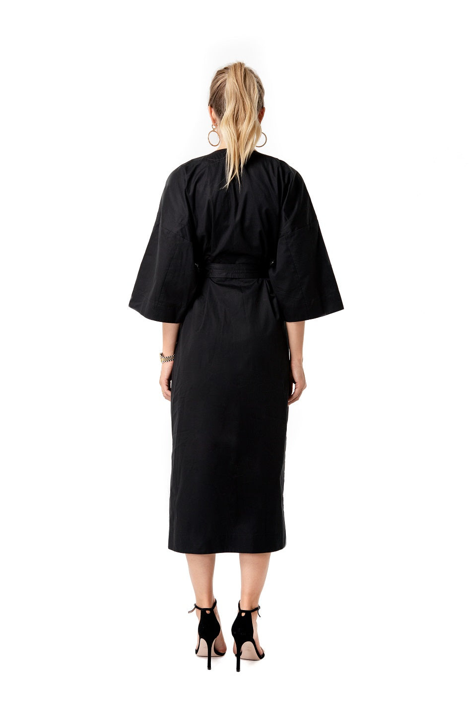 Amaterasu Tie Belt Maternity/Nursing Wrap Midi Dress-1