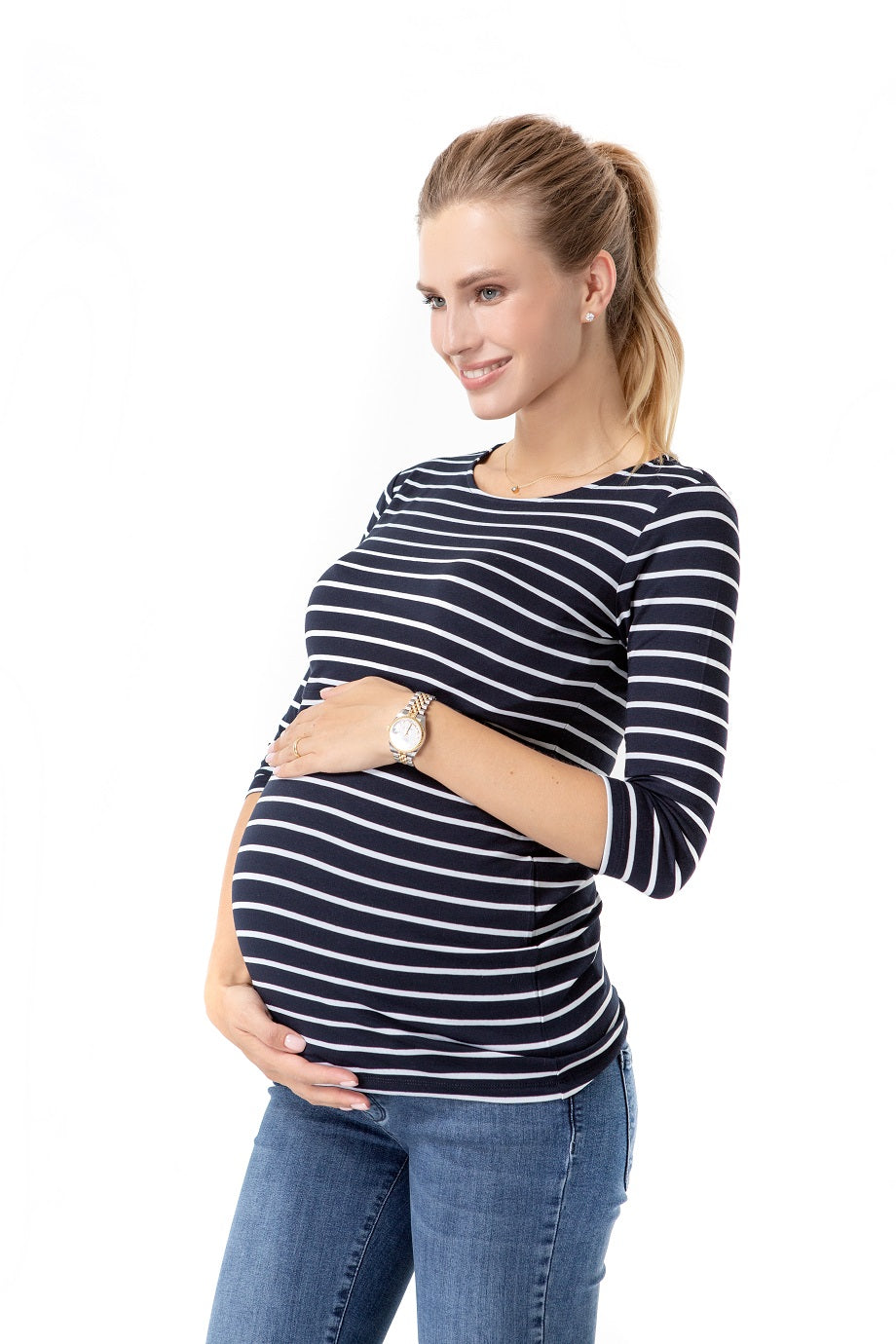 Naval Maternity/Nursing Top-0