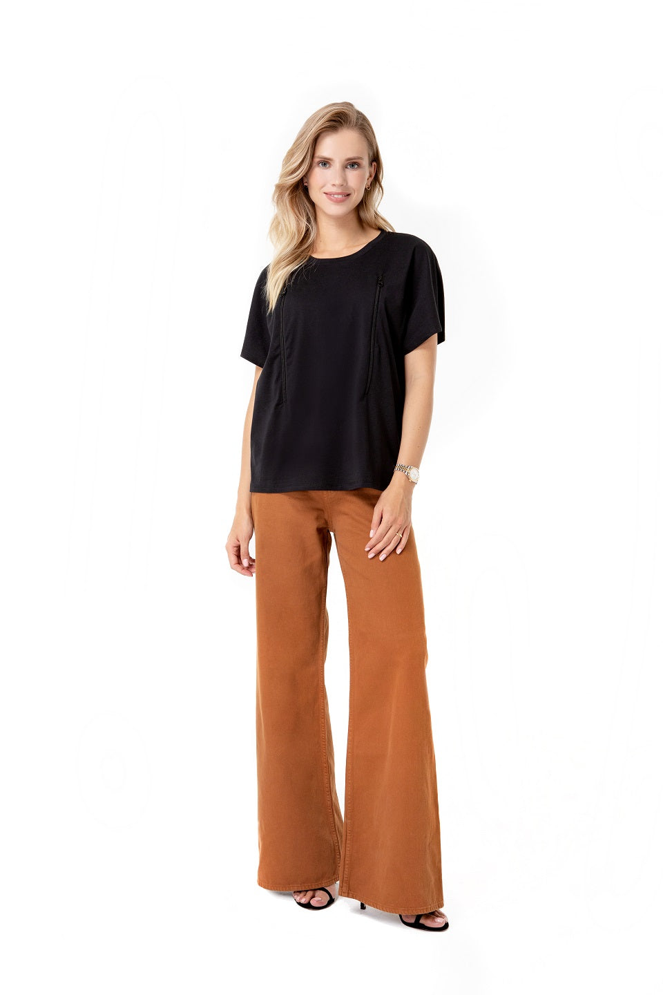 Zip Up Maternity/Nursing T-Shirt-1