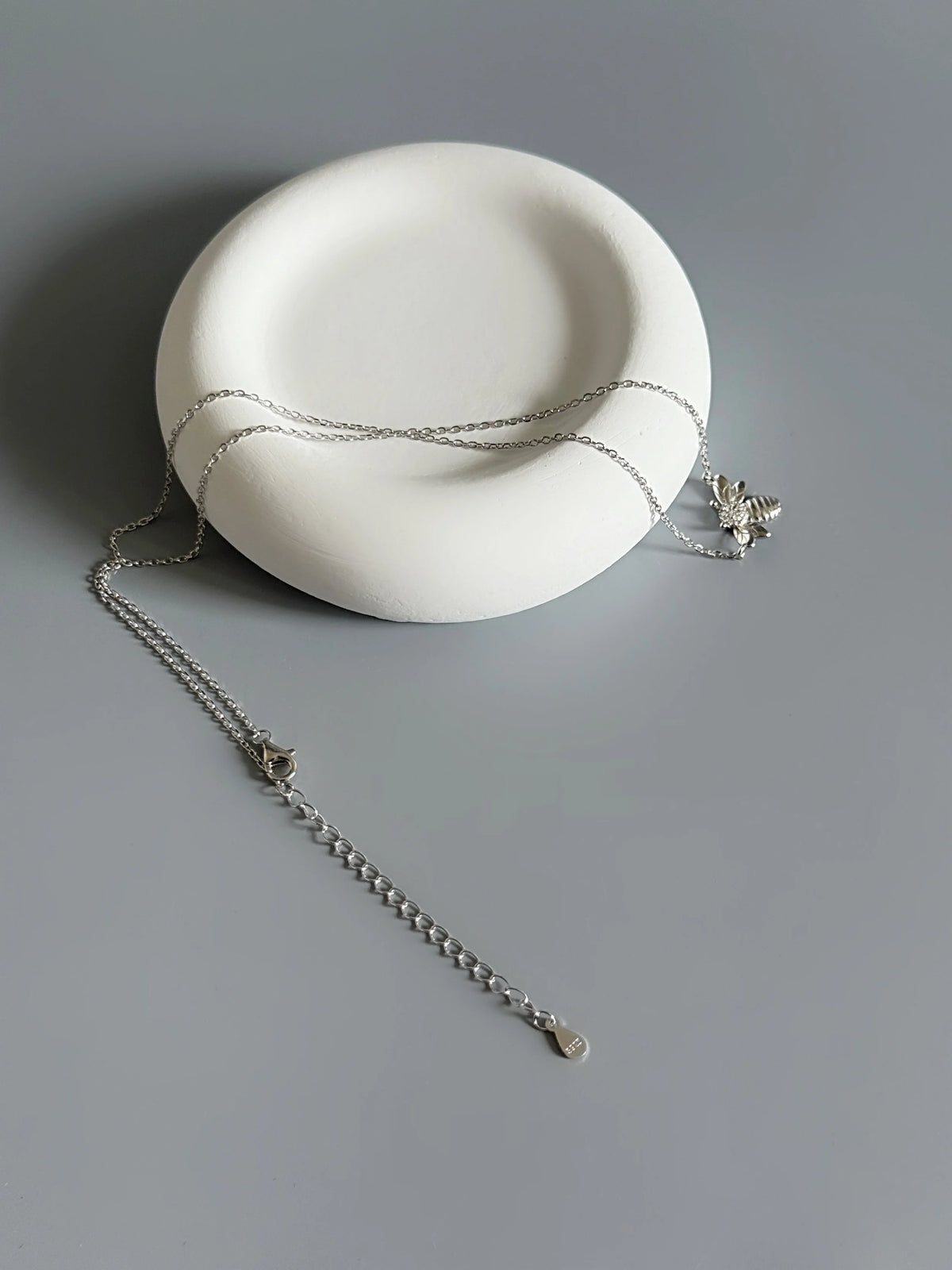 925 Sterling Silver Bee CharmNature Inspired  Necklace  Zirconia-2