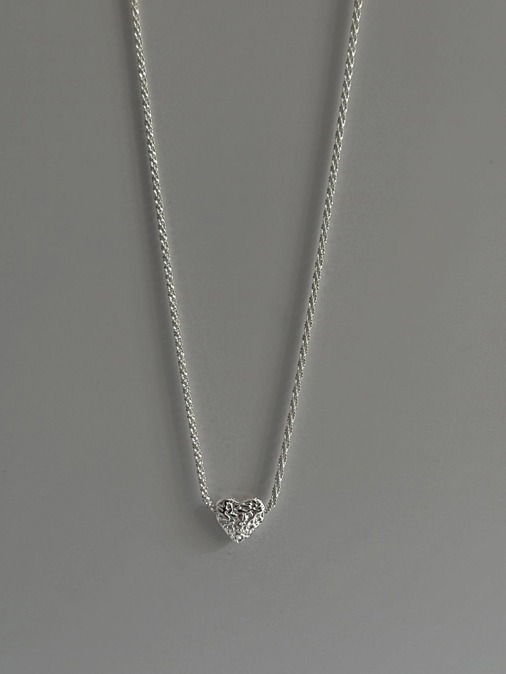 925 Sterling Silver Heart Necklace Dainty Sparkle Chain for Women-2