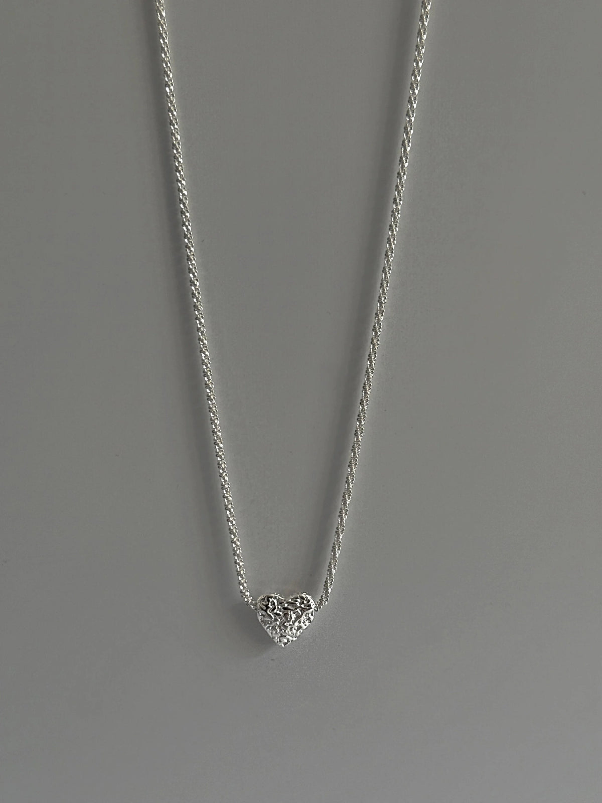 925 Sterling Silver Heart Necklace Dainty Sparkle Chain for Women-2