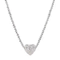 925 Sterling Silver Heart Necklace Dainty Sparkle Chain for Women-0