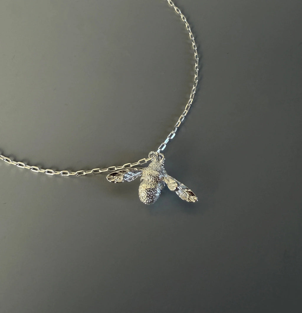 925 Sterling Silver Big Bee Charm Anklet-3