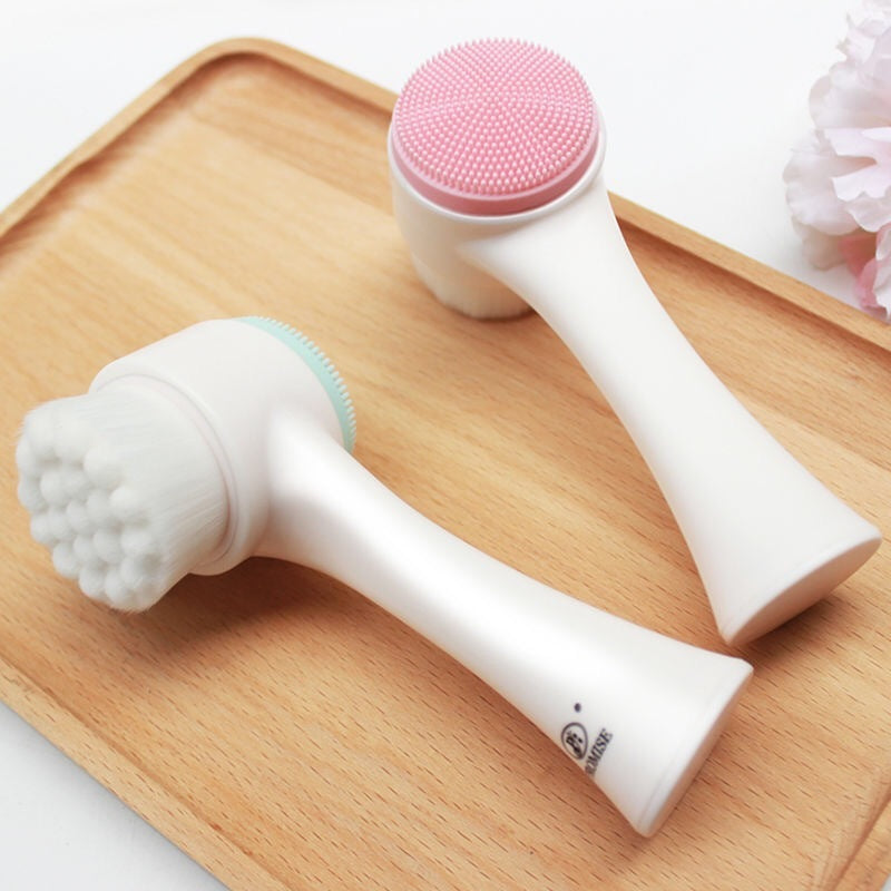 Facial cleansing brush with ultra-soft PBT bristles and ergonomic handle for deep pore skincare routines — view 3