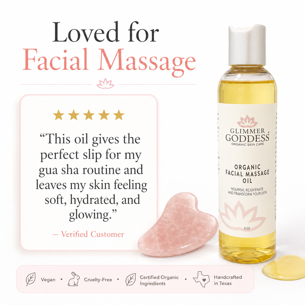Organic facial massage oil in an elegant glass dropper bottle for anti-aging skincare routines — view 3